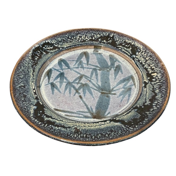 Vintage Midcentury Studio Pottery Plate with Pine Tree Design, Wall Decor - Picture 3 of 8